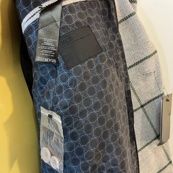 ASOS Men's Grey Green Check Suit Jacket - Size 52 Long - NWT - Picture 3 of 5